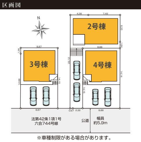 藤沢市石川3丁目新築戸建て　2期4号棟の区画図|区画図「藤沢市石川3丁目新築戸建て」
