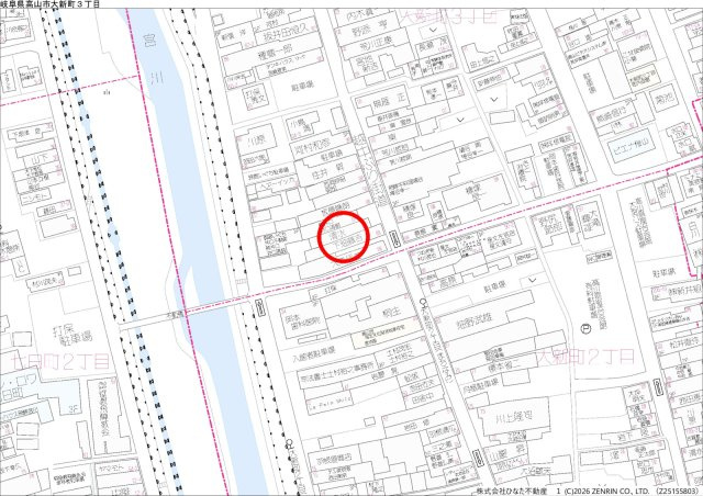 2026/2/9NEW　戸建　高山市大新町3丁目　2200万の地図