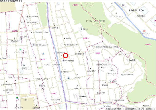 2026/2/9NEW　戸建　高山市大新町3丁目　2200万の地図
