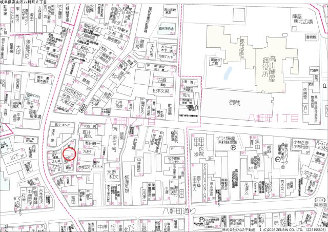 2026/2/12新規　戸建　高山市八軒町2丁目　2800万　の地図