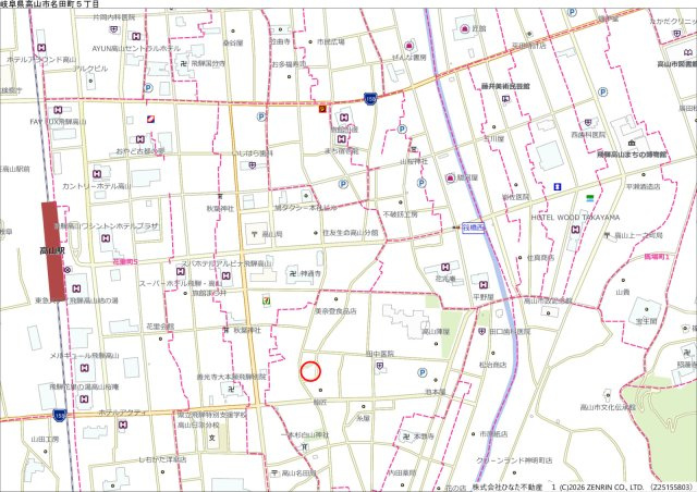 2026/2/12新規　戸建　高山市八軒町2丁目　2800万　の地図