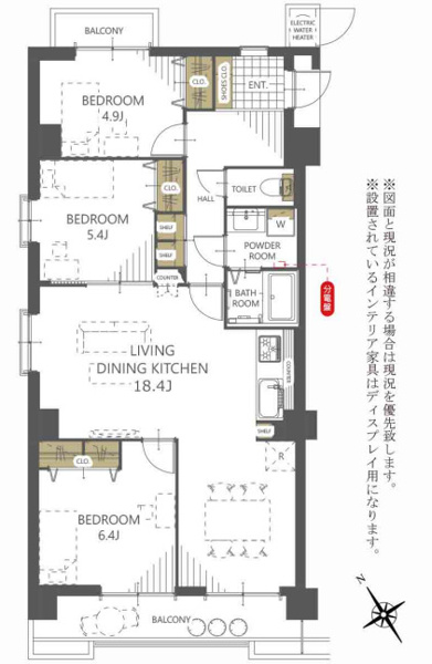 【間取り】 | サンライフ三萩野A棟☆仲介手数料無料☆