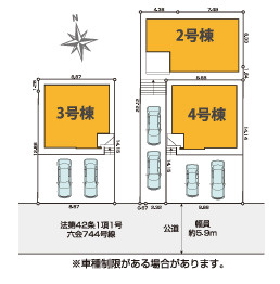 藤沢市石川２期　新築戸建　全３棟４号棟の区画図|湘南ライフタウン　区画整理地内
