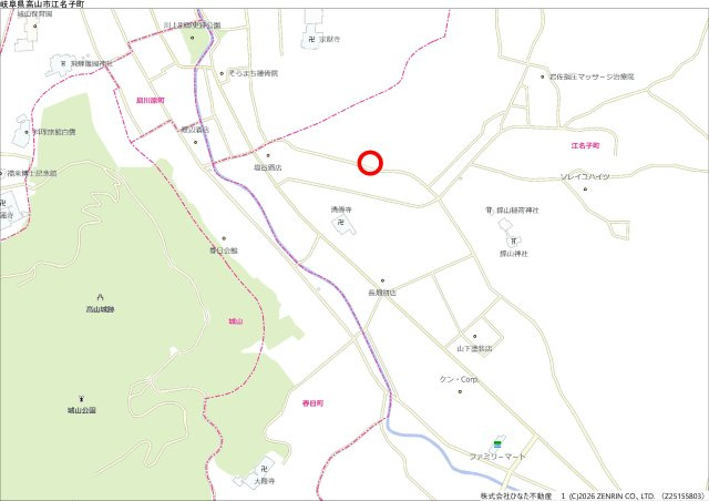 2026/2/1新規　戸建　高山市江名子町　1500万の地図