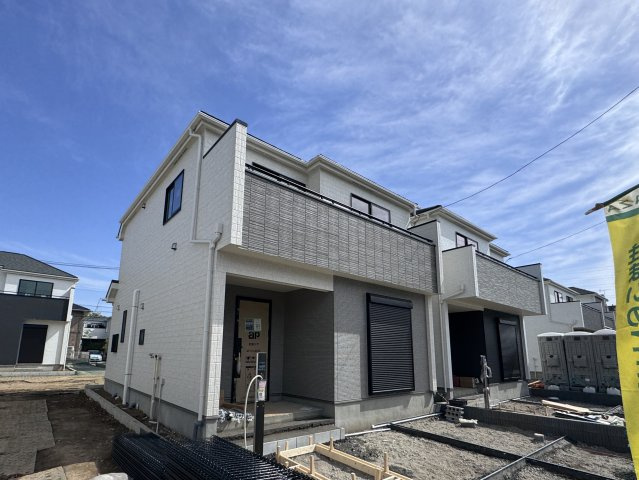 松戸市新松戸６丁目新築戸建【新松戸南小学校：4分】の外観|K号棟外観・4月12日撮影・もうすぐ完成！