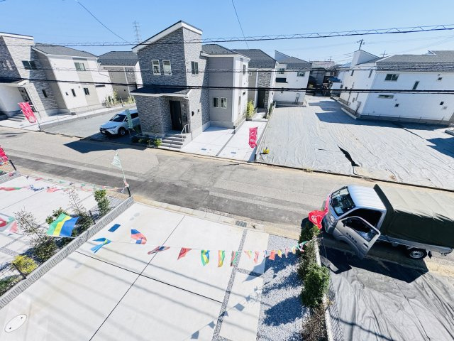 松戸市新松戸６丁目新築戸建【新松戸南小学校：4分】の展望|バルコニーより道路側眺望・南道路で日当たり良好♪