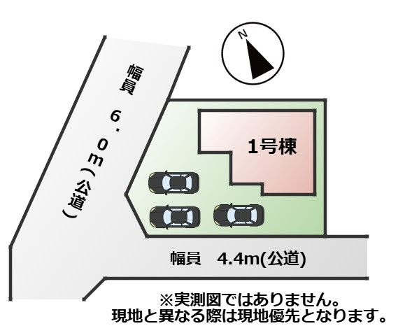 リガーレ宇都宮市緑11期の区画図|敷地面積：137.35㎡　接道：西側6.0ｍ(公道)、南側4.4ｍ(公道)の角地