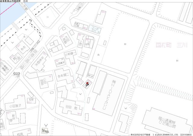 2/24ご成約　戸建　高山市国府町三川　50万の地図