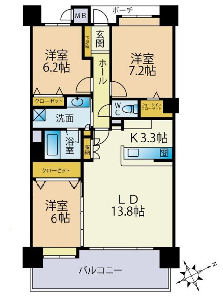 【間取り】 | アール・フォーレ春の町☆仲介手数料無料☆