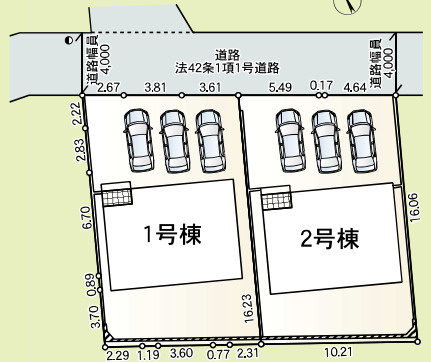 売新築戸建　富士宮市万野原新田の区画図