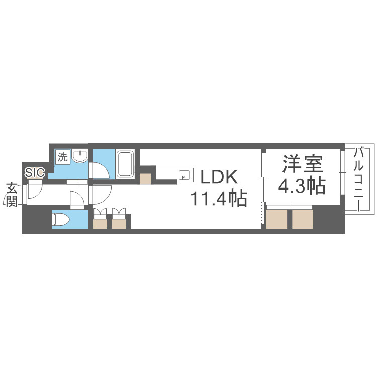 S-RESIDENCE大阪上本町の間取り