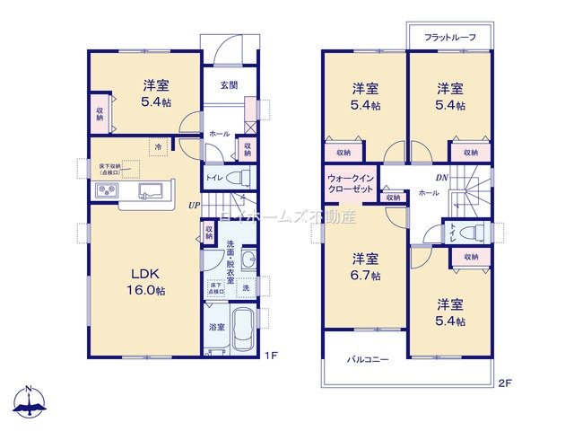 【間取り】 | 海部郡蟹江町平安２丁目2-3『仲介料無料』新築戸建て | 1号棟