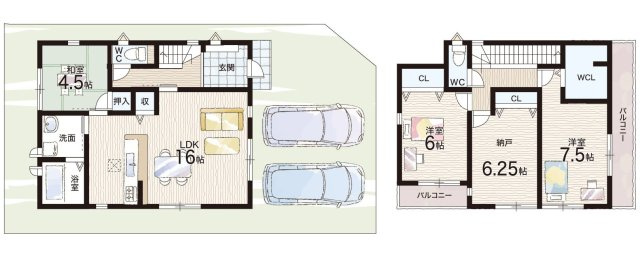 ■19日(土)～23日(祝)現地ご見学可能！　 神戸市北区君影町　第7期　全2邸の間取り|1号地