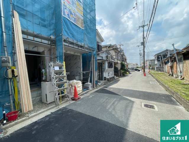 八尾市福万寺町　第4期　新築一戸建ての前面道路含む現地写真|周辺は落ち着いた街並みの住宅地！子育てがしやすい住環境です！まだ未完成ですが、現地でしかわからない事もございます。是非一度ご覧ください。
