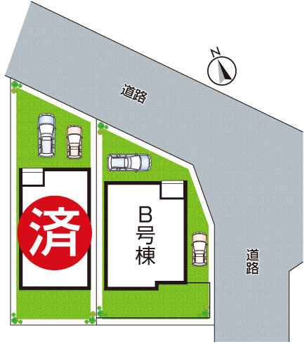 1日(土)2日(日)現地見学可能！　神戸市北区東有野台　新築一戸建ての区画図|全２区画