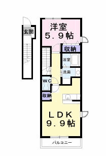 コート・ヤード　Ⅱ　Ｂの間取り