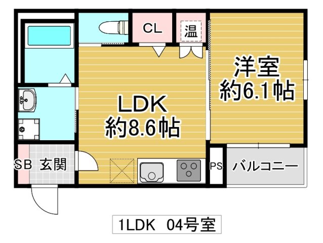 東大阪市森河内西１丁目のアパートの間取り