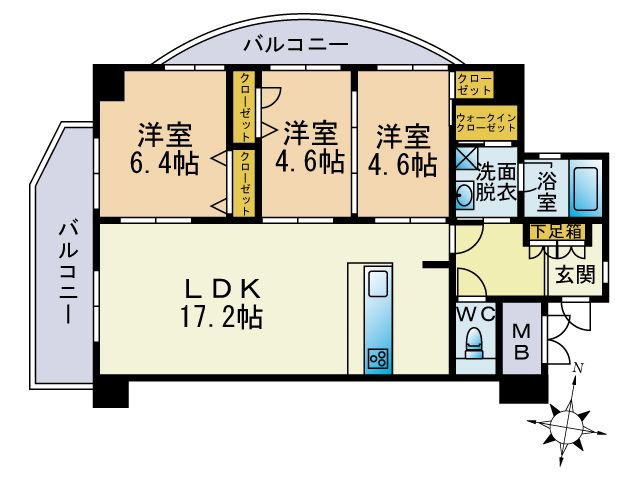 ベルメゾン高取グラースの間取り