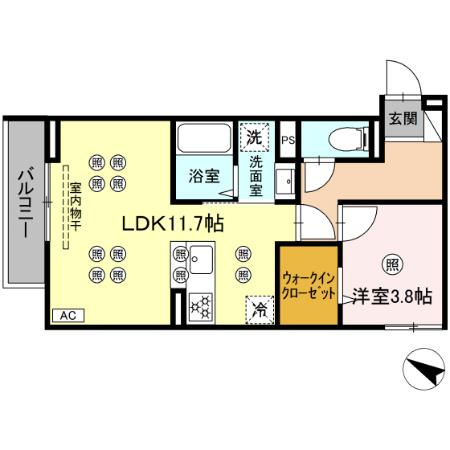 【間取り】 | サンガーデン新山口　A