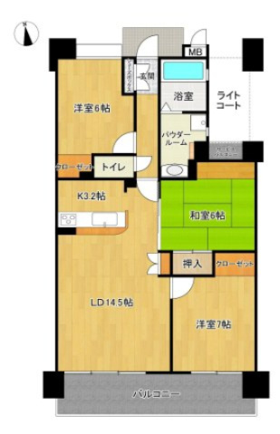 【間取り】 | ロフティ小郡フォーシーズン | 78平米3LDK南向きで陽当たり良好♪
フルリフォーム済で水回り新品です。