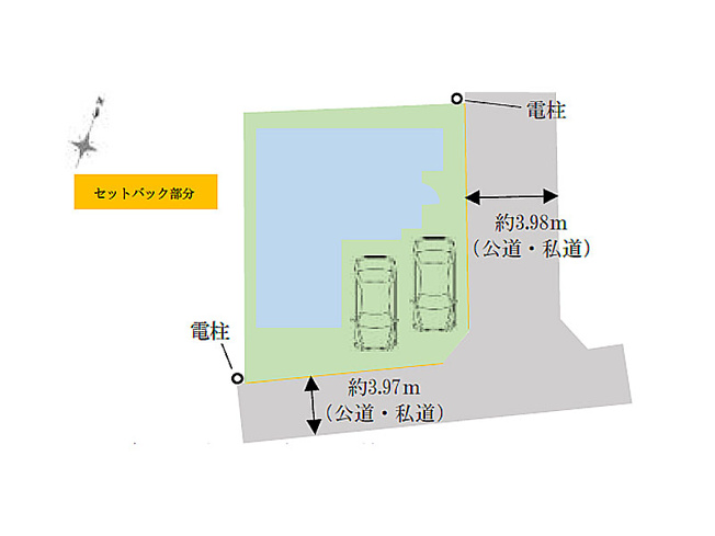 【区画図】 | 富士見市関沢2丁目　新築一戸建住宅　全1棟　(ふじみ野店) | カースペースには駐車2台可能です。