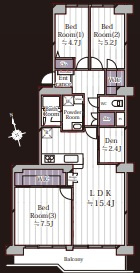 南西向きの日当たり良好な3LDKのお部屋です
