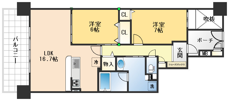 クラウンヒルズ箕面の間取り