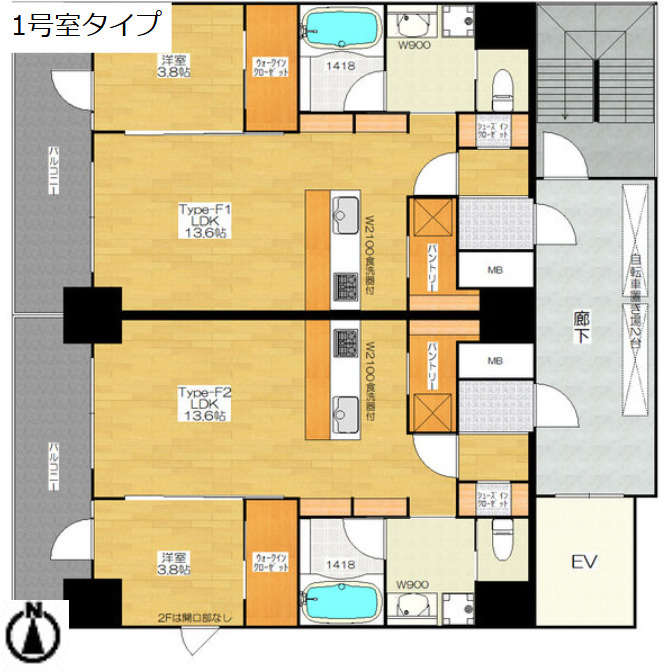 大阪市中央区松屋町の事務所の間取り