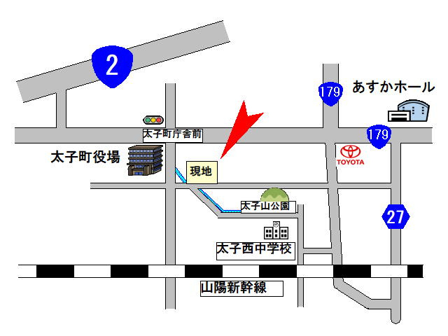 揖保郡太子町鵤　売地の地図