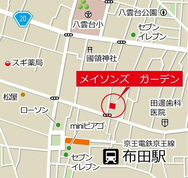 調布市国領町１丁目の賃貸マンションの地図|別部屋参考写真