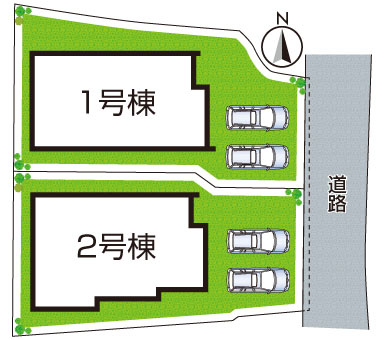 ★1(土)2(日)現地見学可能！★大津市南志賀　新築一戸建ての区画図|全2区画