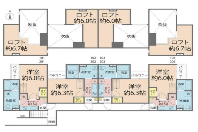 大阪市住吉区帝塚山1棟投資マンション【CRASTINE帝塚山東】　「2017年新築」「住吉東駅徒歩2分」の間取り