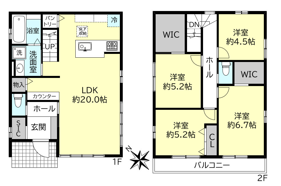 明石市大久保町山手台２丁目新築戸建２号棟の間取り