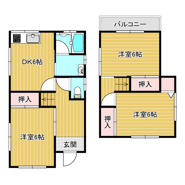 野口町野口貸家の間取り
