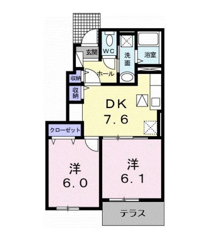 グランソレイユＢの間取り