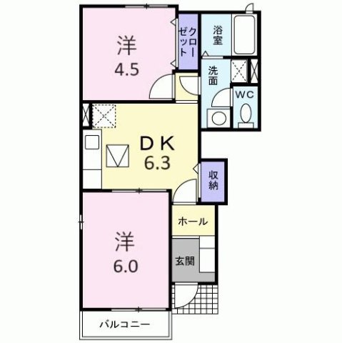 メゾン　ド　コリ－ヌの間取り