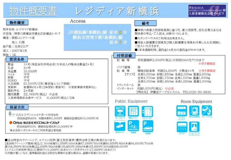 レジディア新横浜のその他