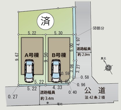仲介手数料無料　横浜市中区本牧町２丁目の区画図