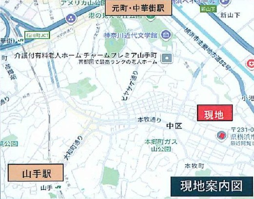 仲介手数料半額　横浜市中区本牧町２丁目の地図