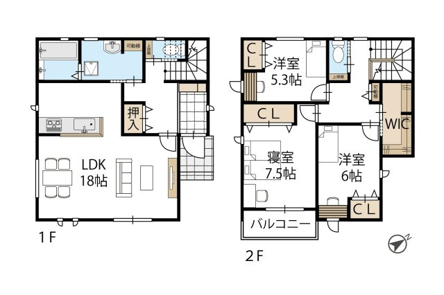 野崎　中古未入居戸建の間取り