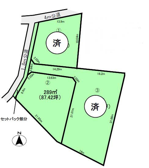 龍ヶ崎市立野　の土地図