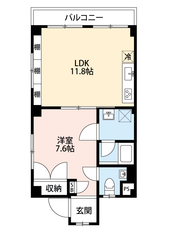 エスポアール甲南山手の間取り|反転タイプとなります