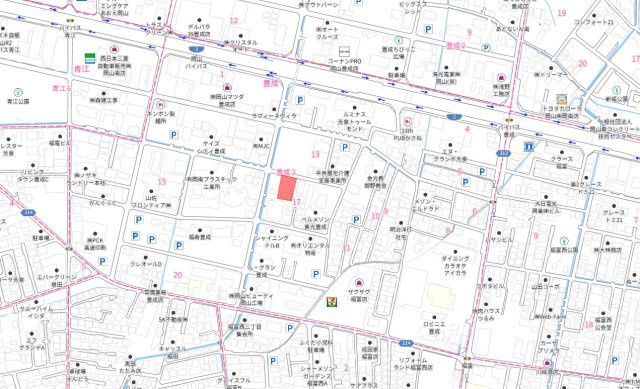 南区豊成3丁目　1棟マンションの地図