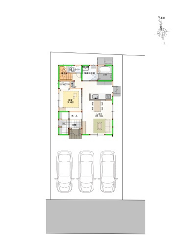 高知市新本町1丁目　①　新築戸建ての土地図