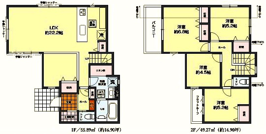 川越市的場　新築分譲　東武東上線『霞ヶ関駅』徒歩8分　【上戸小学区】の区画図