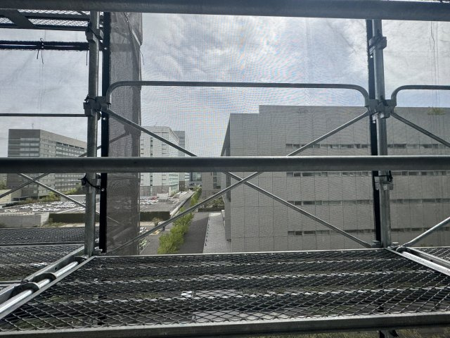 ファミリータウン東陽E棟の展望|現在、大規模修繕工事実施中ですが、前面に建物はなく陽当たり眺望良好です♪