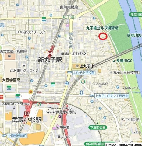ブランシエスタ新丸子リバーフロントの地図