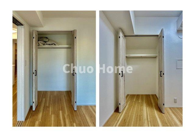 プリメール柳島の収納|居室にはクローゼットを完備し、自由度の高い家具の配置が叶うシンプルな空間です。お子様の成長と必要になる子供部屋を与えるにはぴったりの間取りですね。