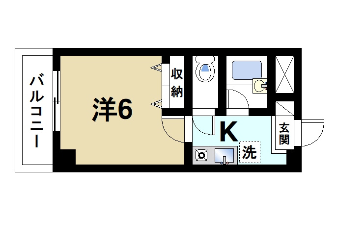 サンフェアリーの間取り|単身様におススメのゆったりとした間取り。