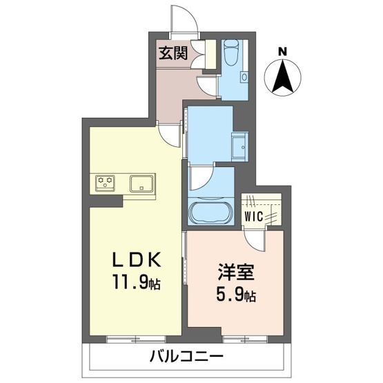 【間取り】 | 【新築】シャーメゾン獅子ヶ谷【SHM】 | お部屋はカップルさんや新婚さんに人気の1LDKタイプ♪